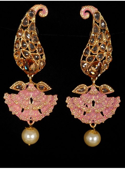 Reverse Ad Earrings With Meenakari Work